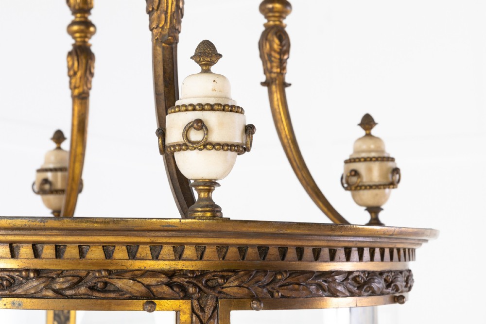 19th Century Gilt Bronze Hall Lantern View IV