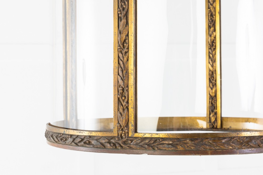 19th Century Gilt Bronze Hall Lantern View VIII