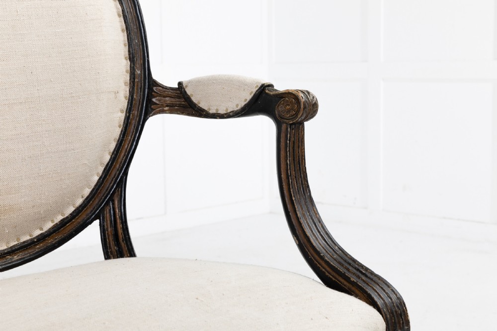 Pair of George III Painted and Gilt Armchairs View IV
