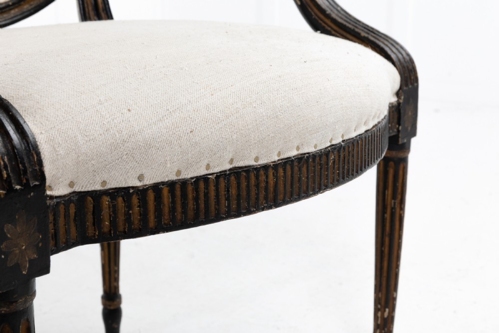Pair of George III Painted and Gilt Armchairs View VI