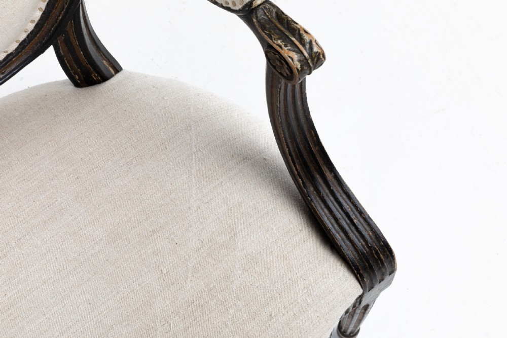 Pair of George III Painted and Gilt Armchairs View VII