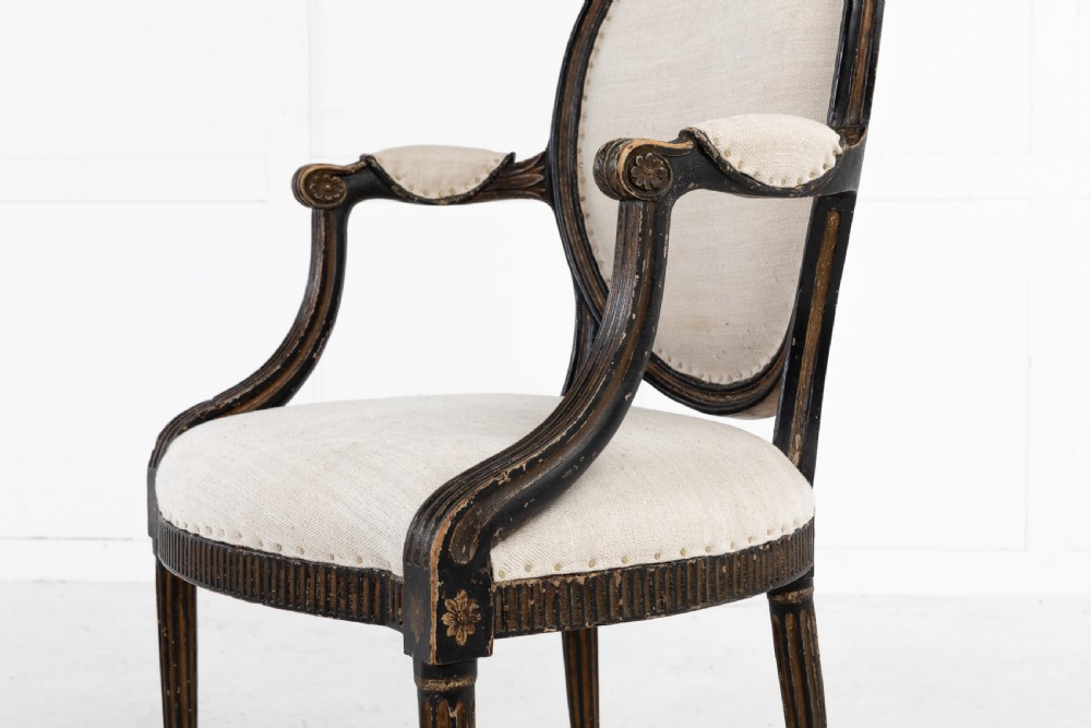 Pair of George III Painted and Gilt Armchairs View VIII