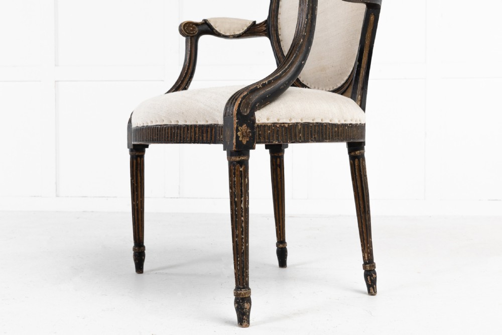 Pair of George III Painted and Gilt Armchairs View IX