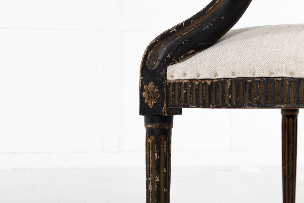 Pair of George III Painted and Gilt Armchairs View XI