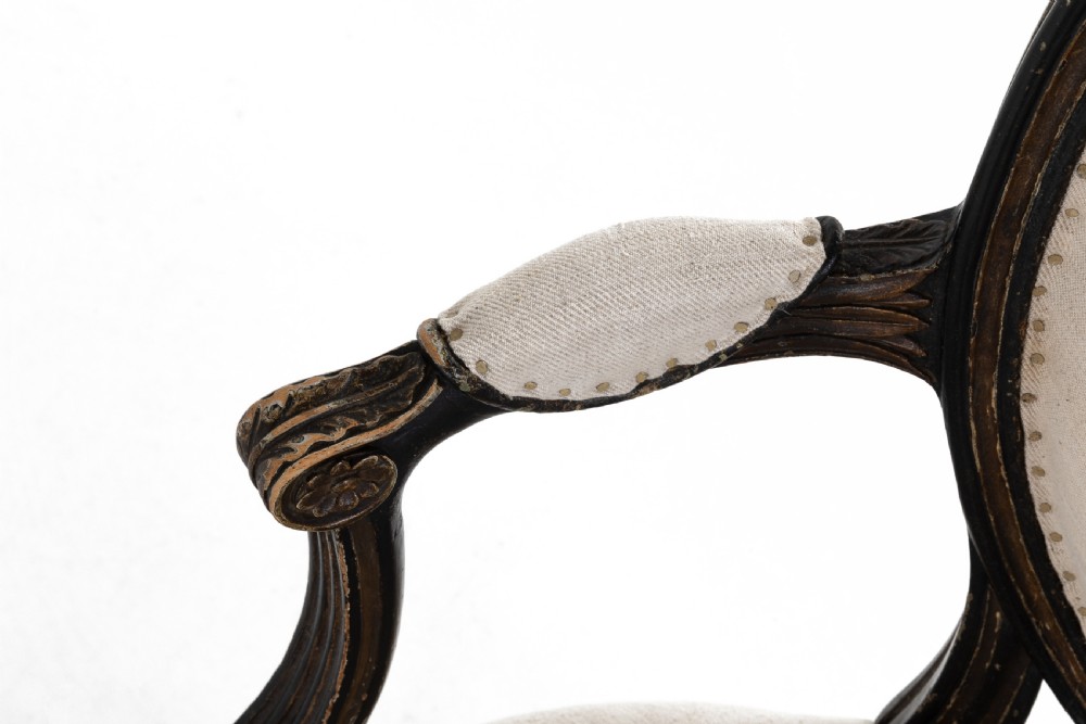 Pair of George III Painted and Gilt Armchairs View XII