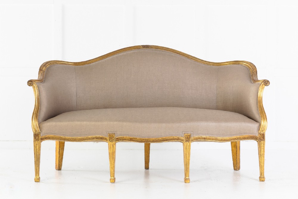 18th Century George III Giltwood Settee View II
