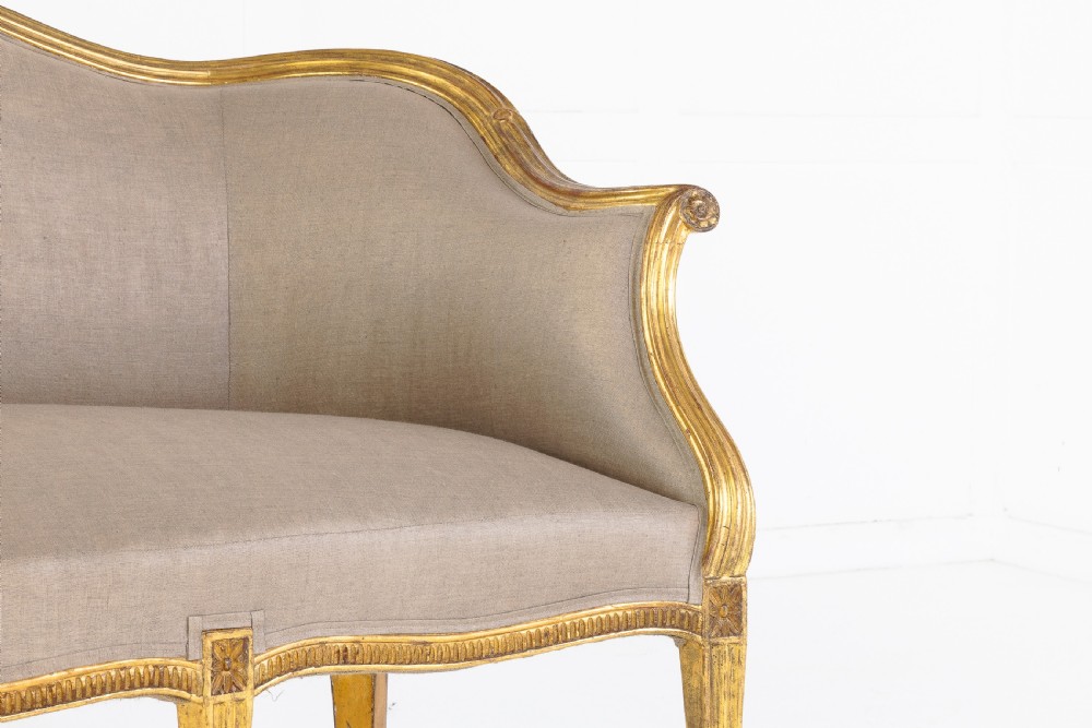 18th Century George III Giltwood Settee View III