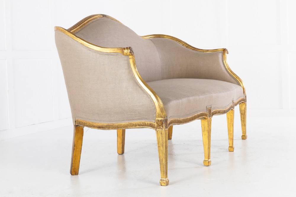 18th Century George III Giltwood Settee View IV