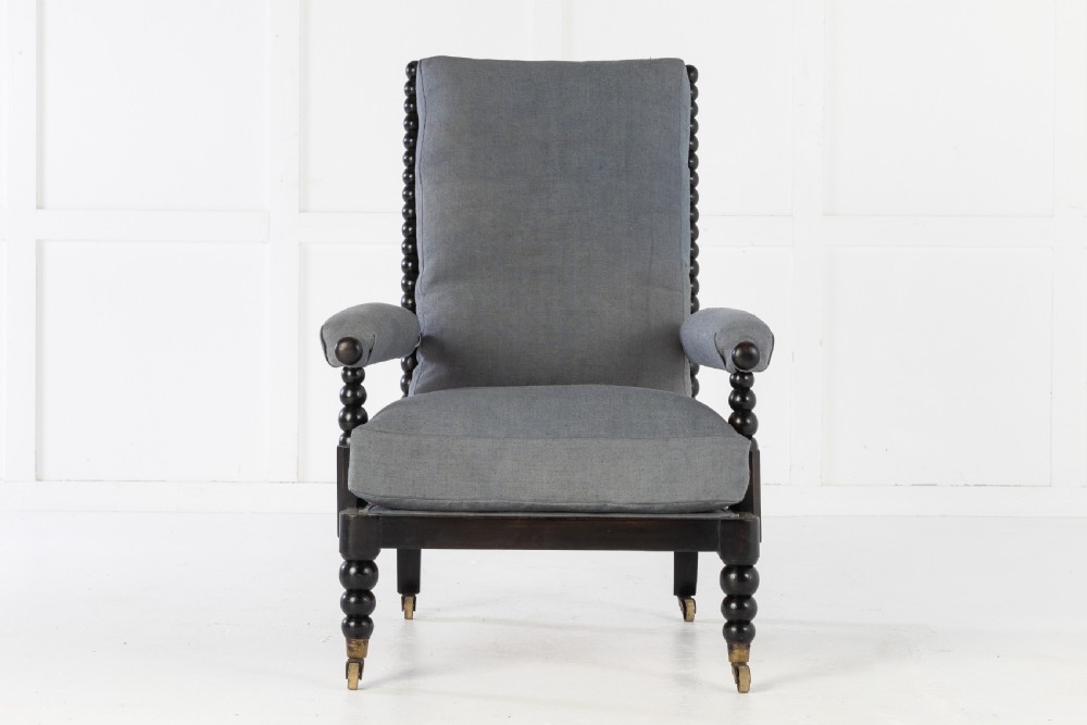 19th Century Ebonised Bobbin Armchair View II