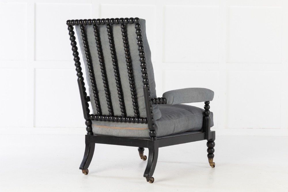 19th Century Ebonised Bobbin Armchair View IV