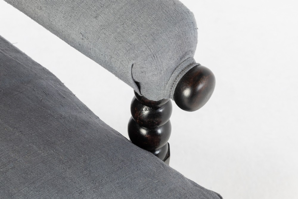 19th Century Ebonised Bobbin Armchair View V