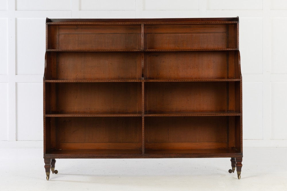 19th Century English Regency Mahogany Waterfall Bookcase View V