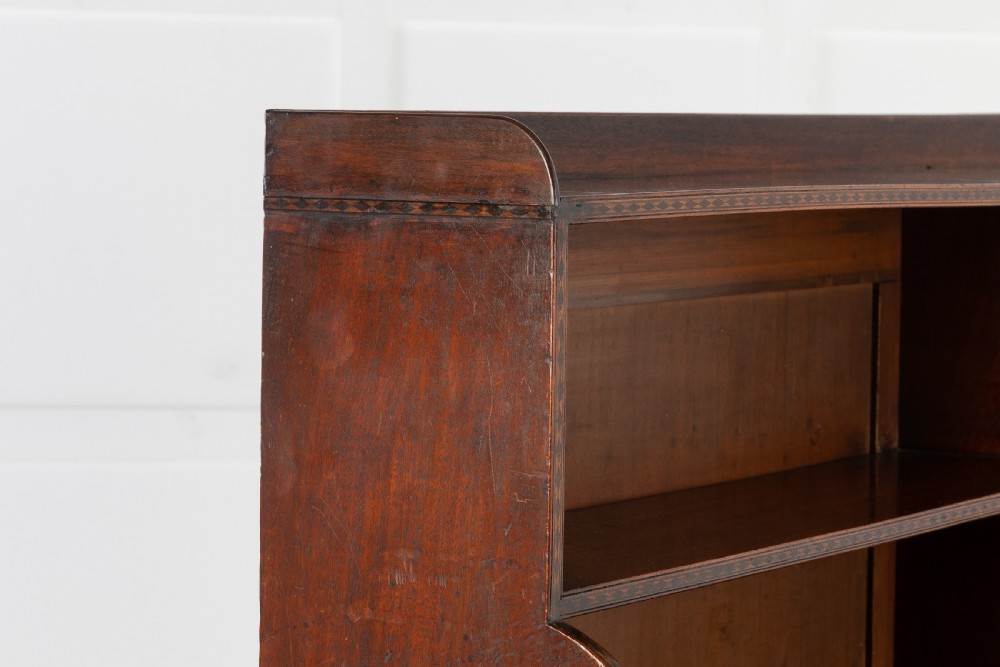 19th Century English Regency Mahogany Waterfall Bookcase View VIII