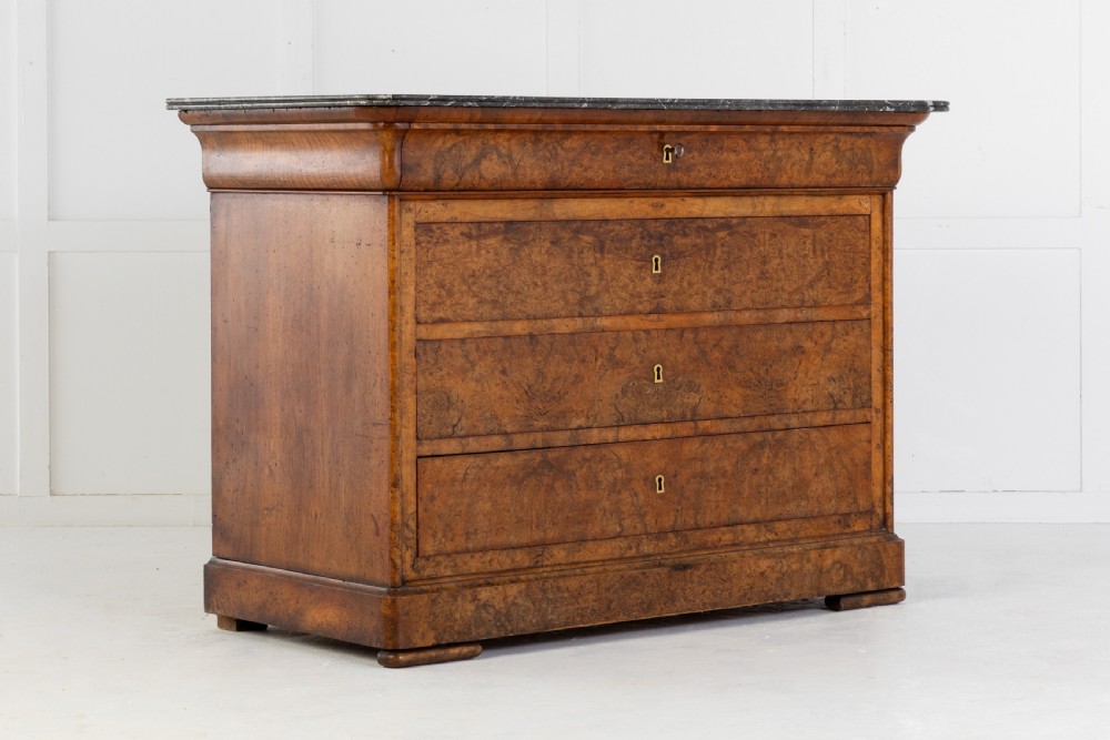 19th Century French Walnut Commode with Marble Top