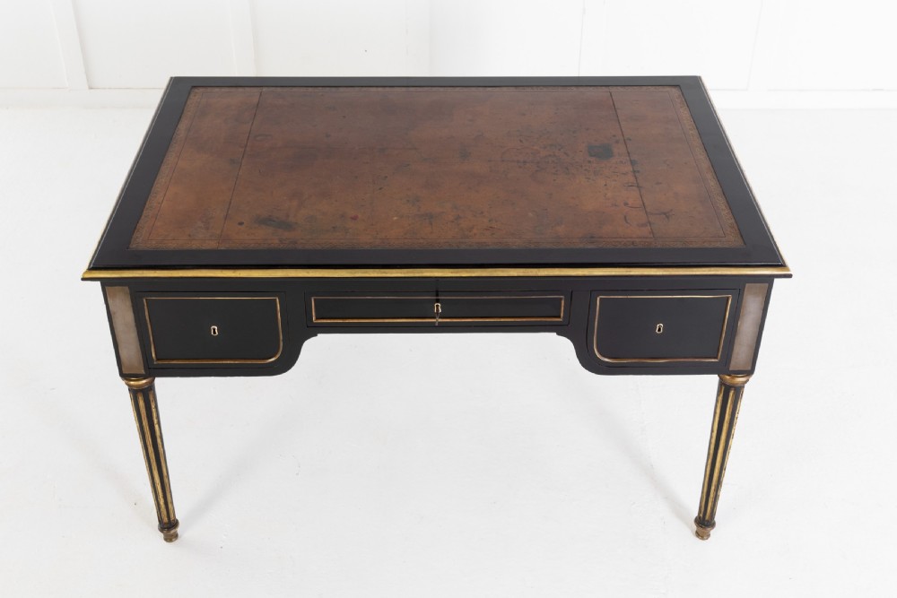 19th Century French Ebonised Bureau Plat