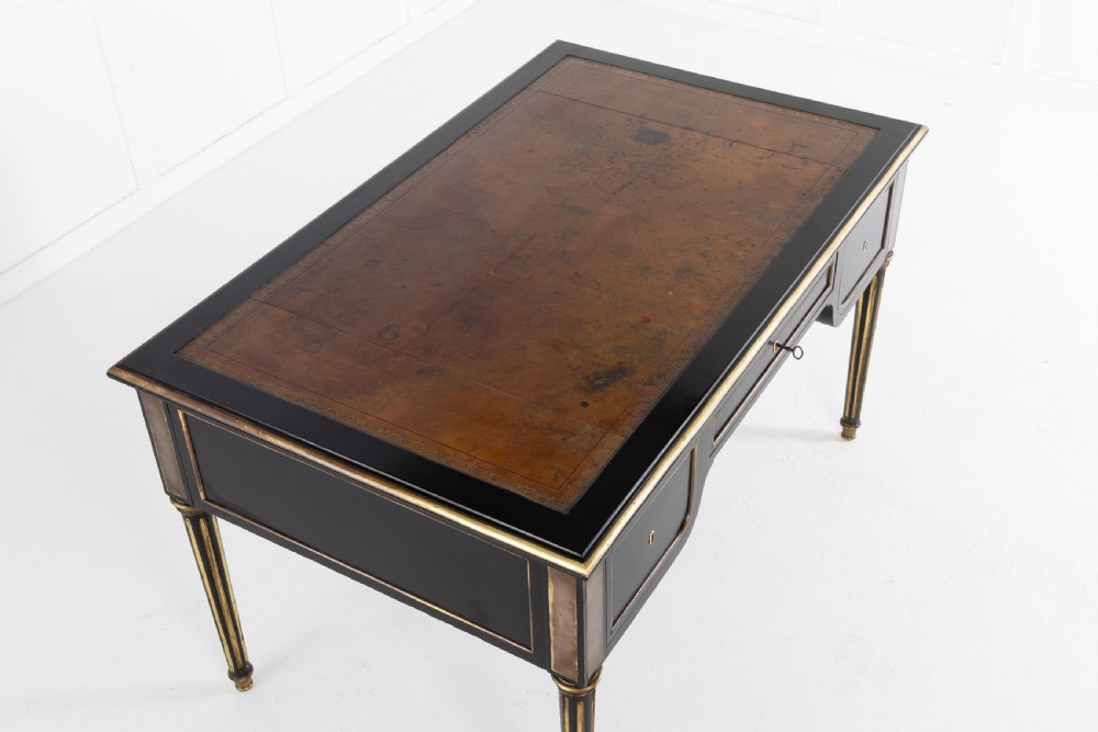 19th Century French Ebonised Bureau Plat View II