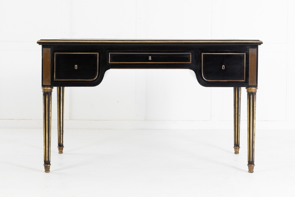 19th Century French Ebonised Bureau Plat View III