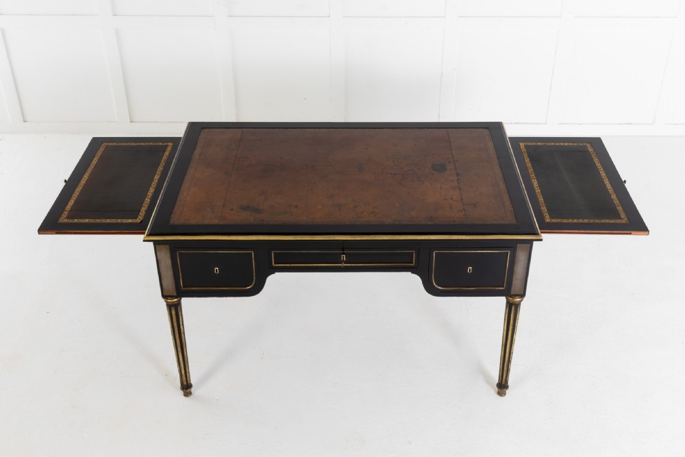 19th Century French Ebonised Bureau Plat View IV