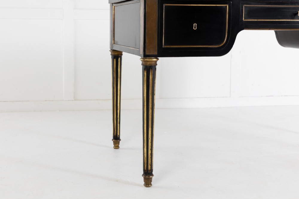 19th Century French Ebonised Bureau Plat View VII