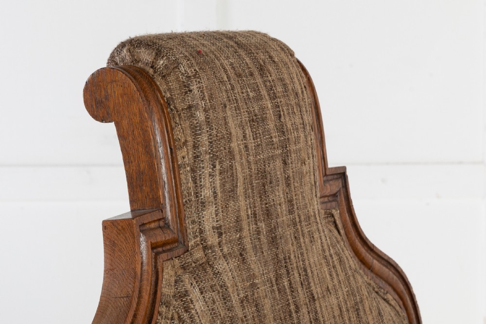 19th Century Oak x-Frame Armchair View II