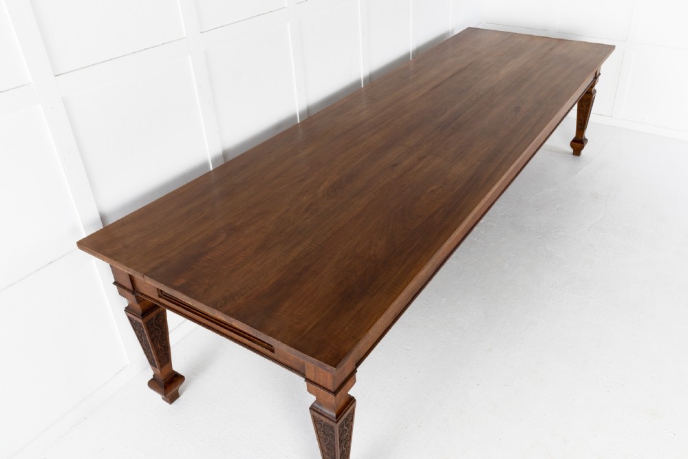 Large 19th Century Italian Walnut Dining Table
