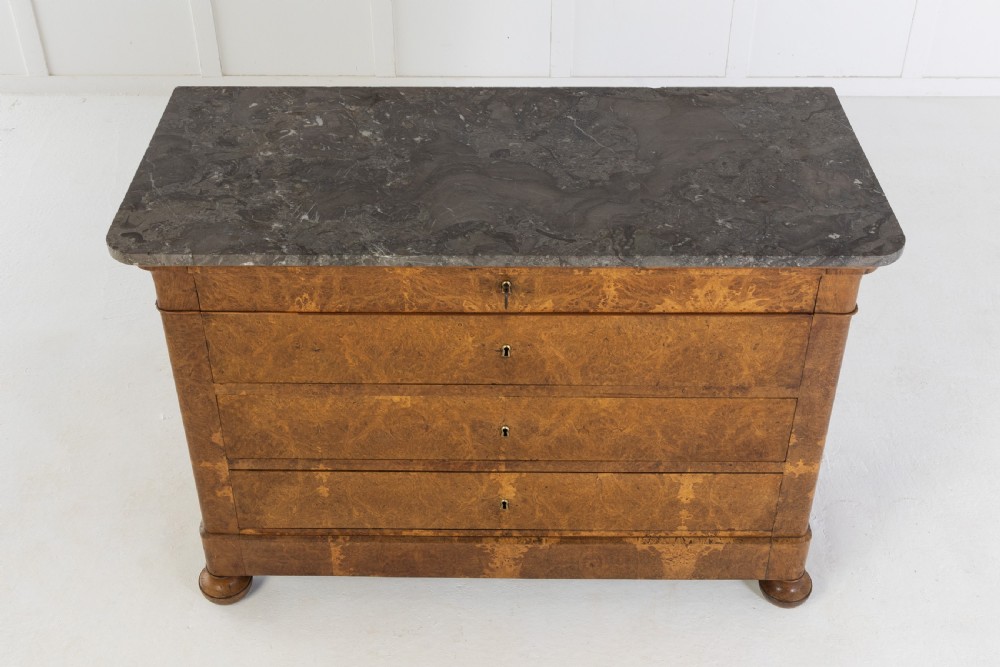 19th Century Burr Oak Commode with Marble Top View II