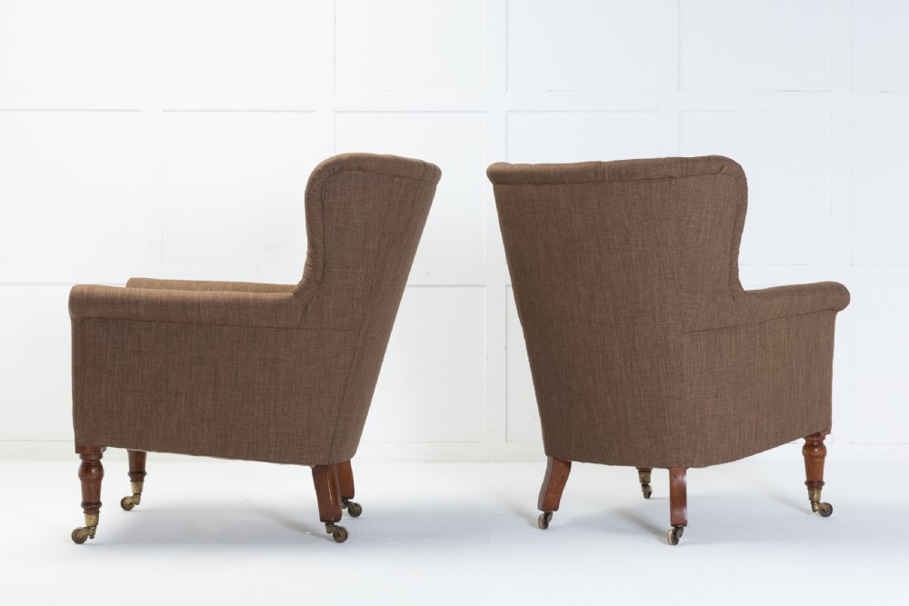 Pair of 19th Century English Button Back Armchairs View III
