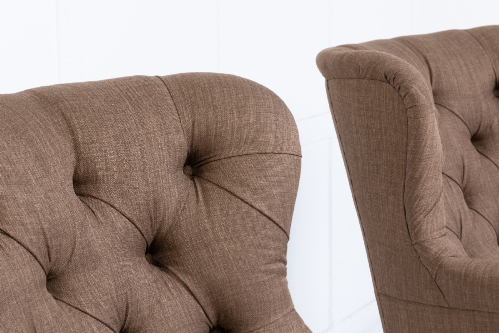 Pair of 19th Century English Button Back Armchairs View V