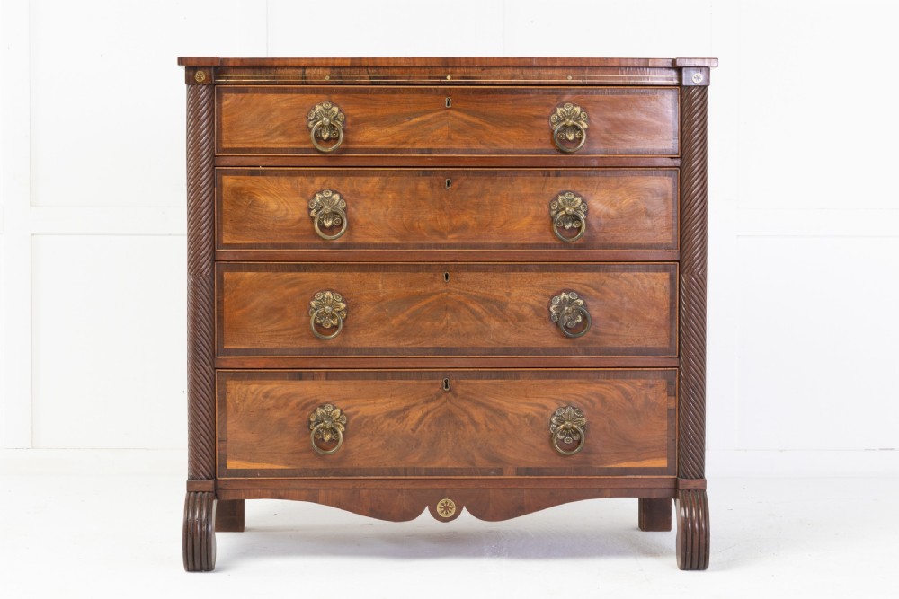 19th Century Century Regency Mahogany and Rosewood Chest of Drawers