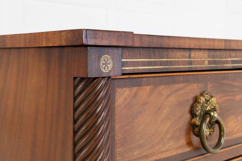 19th Century Century Regency Mahogany and Rosewood Chest of Drawers View V