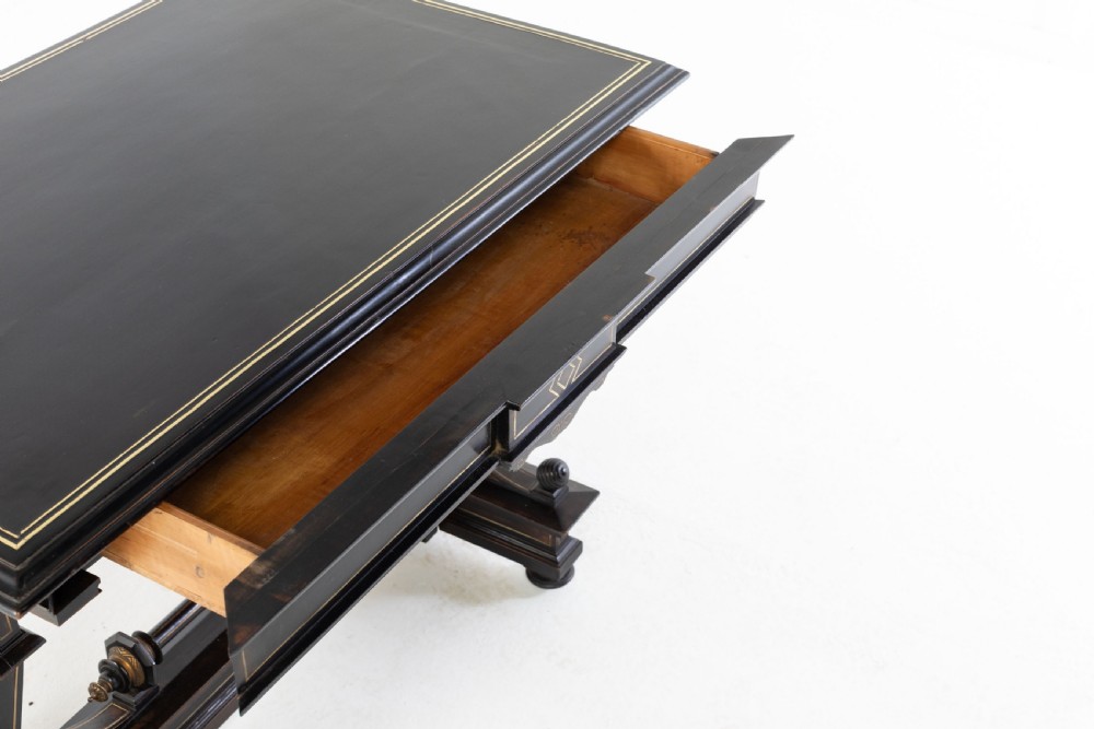 19th Century French Ebonised Side Table View IX