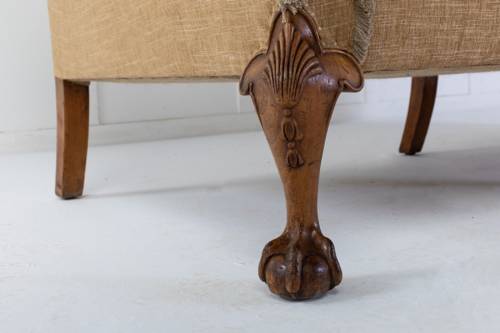 Large 19th Century Walnut Camel Back Sofa View III