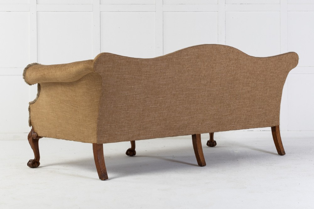 Large 19th Century Walnut Camel Back Sofa View V