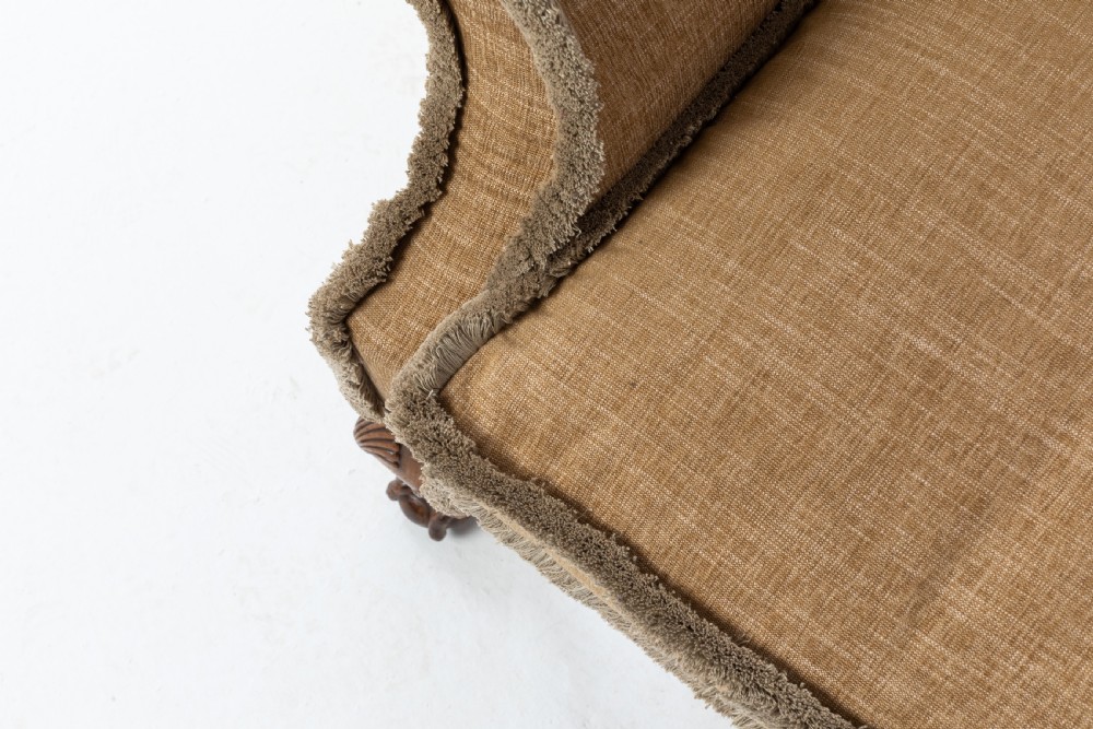 Large 19th Century Walnut Camel Back Sofa View VI