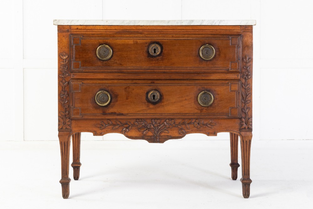 18th Century French Two Drawer Commode with Marble Top View VII