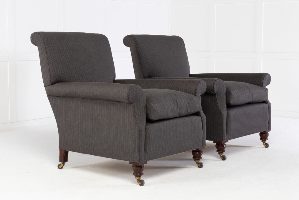 Pair of 19th Century English Walnut Armchairs View V
