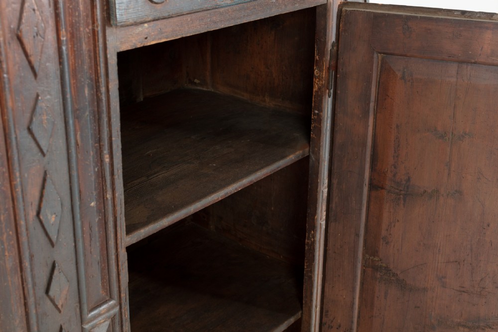 19th Century Italian Painted Pine Cabinet View V