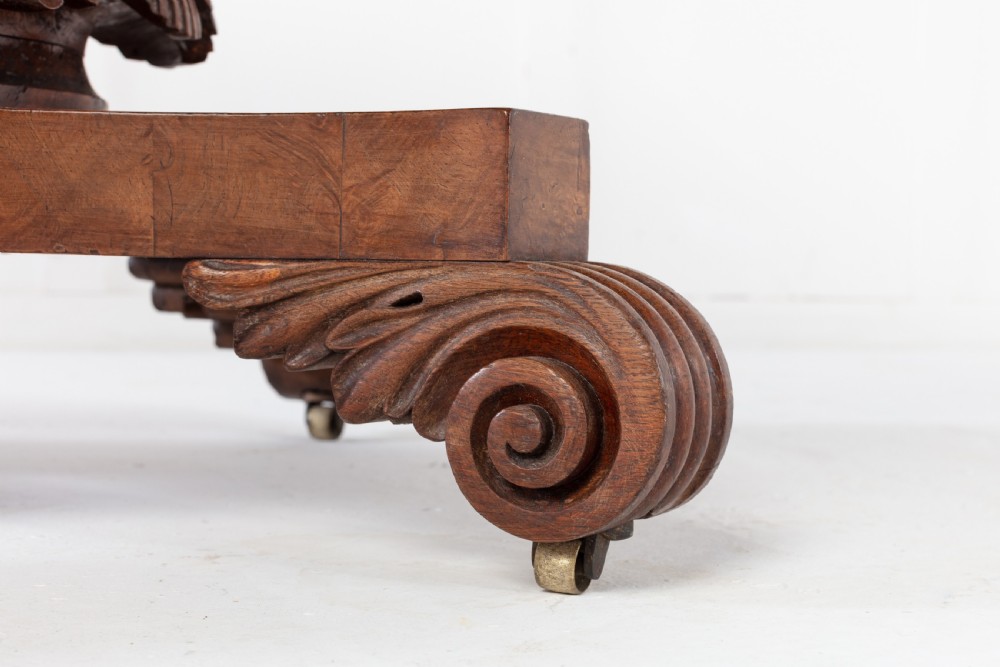 19th Century English Regency Burr Oak Tilt Top Table View V