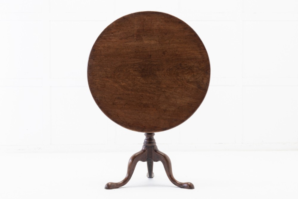 18th Century English Mahogany Tilt Top Tri-pod Table