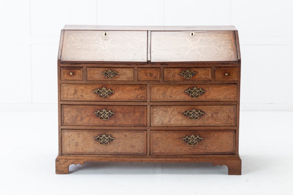 18th Century Estate Oak & Ash English Bureau View II
