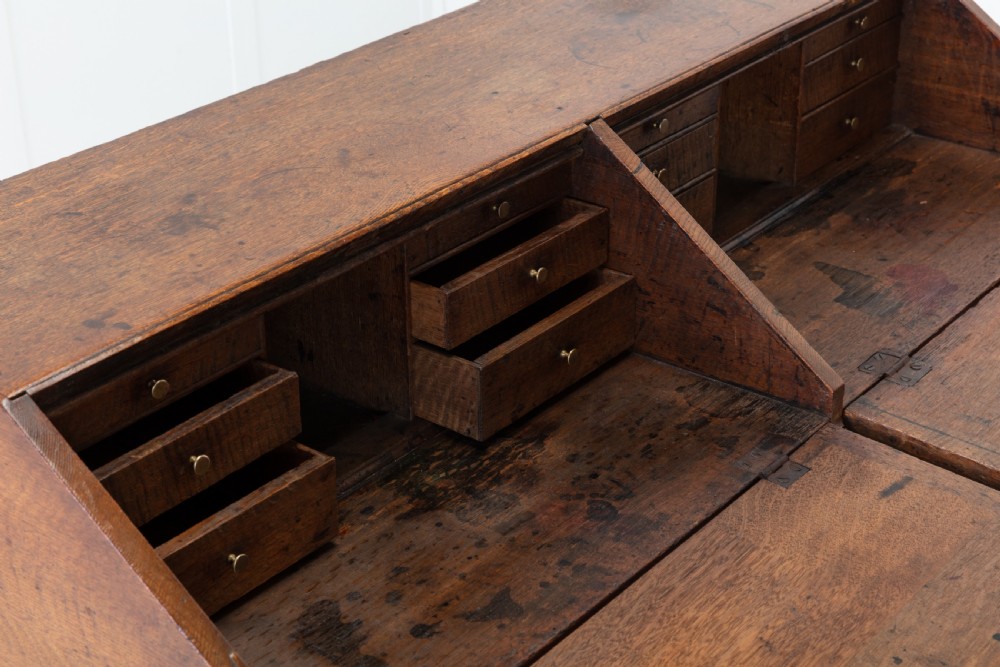 18th Century Estate Oak & Ash English Bureau View IV