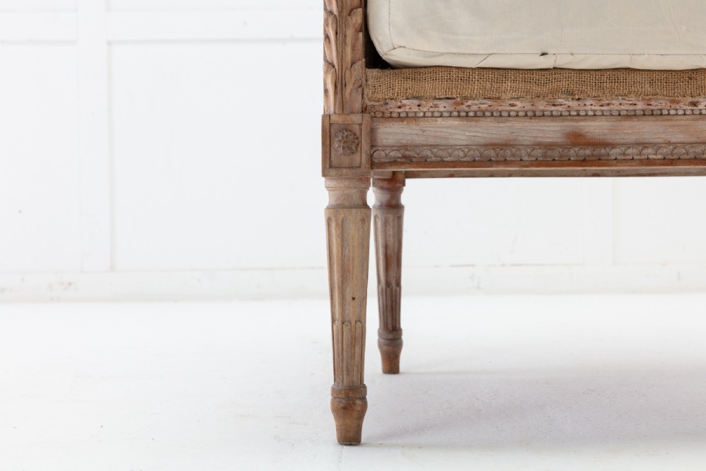 19th Century French Carved Wood Wing Chair View VIII
