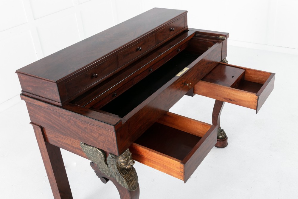 19th Century Mahogany Desk Attributed to Alphonse Giroux View VIII