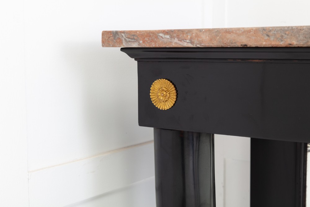19th Century French Ebonised Console Table with Marble Top View III