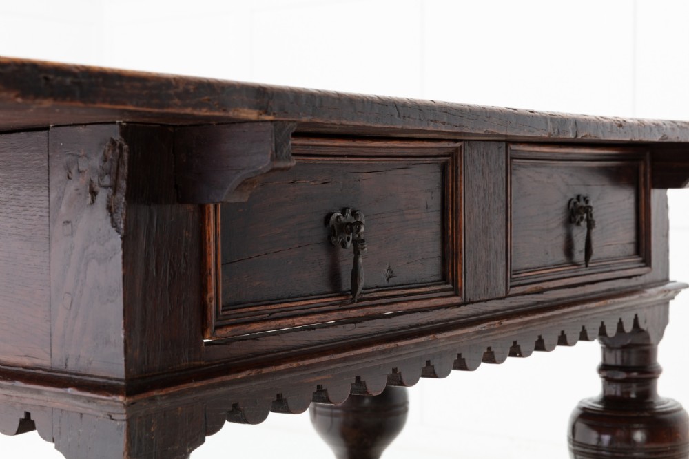 17th Century Flemish Oak Side Table View VI
