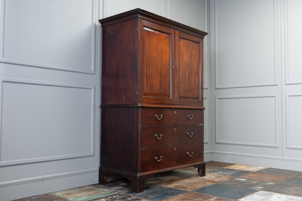 18th Century Georgian Mahogany Linen Press View II