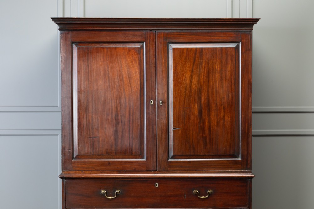 18th Century Georgian Mahogany Linen Press View III