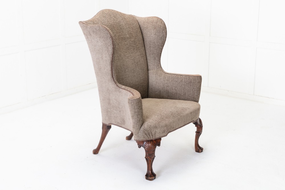 1930s Walnut Wing Chair