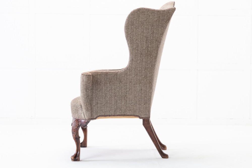 1930s Walnut Wing Chair View V