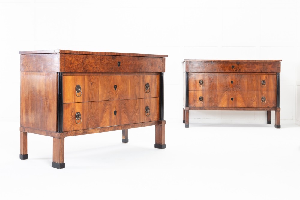 Pair of Early 19th Century Italian Walnut Chest of Drawers